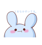 あおいうさぎ(ᐢ.ˬ.ᐢ)。（個別スタンプ：16）