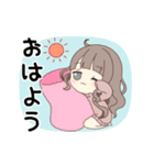 ゆるふわ髪の女の子（個別スタンプ：1）