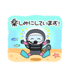 水中ゴミ拾いダイバーのスタンプ 沖縄の海（個別スタンプ：3）