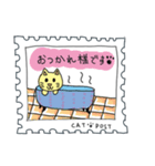 切手風 ねこのスタンプ【冬のスタンプ】（個別スタンプ：14）