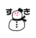 黒好きな雪だるマン（個別スタンプ：1）