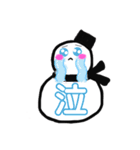 黒好きな雪だるマン（個別スタンプ：3）