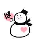 黒好きな雪だるマン（個別スタンプ：5）