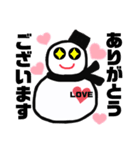 黒好きな雪だるマン（個別スタンプ：12）
