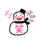 黒好きな雪だるマン（個別スタンプ：14）