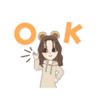 くまさんスタンプ！おんなのこスタンプ（個別スタンプ：1）