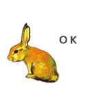 ウサギの油絵スタンプ コンパクトver（個別スタンプ：2）