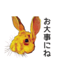 ウサギの油絵スタンプ コンパクトver（個別スタンプ：4）