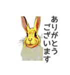 ウサギの油絵スタンプ コンパクトver（個別スタンプ：12）