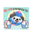 羊毛フェルトの動物のクリスマスとお正月2（個別スタンプ：13）
