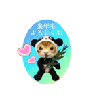羊毛フェルトの動物のクリスマスとお正月2（個別スタンプ：16）