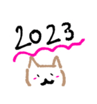手書きゆる可愛いいぬあけおめスタンプ（個別スタンプ：3）