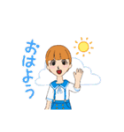 オレンジ ヘアー（個別スタンプ：17）