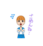 オレンジ ヘアー（個別スタンプ：19）