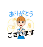 オレンジ ヘアー（個別スタンプ：25）