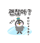 韓国語ペンギン王子2【日本語付き】（個別スタンプ：14）