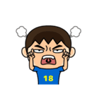 日本を応援するサッカー男子 ゼッケン18番（個別スタンプ：17）
