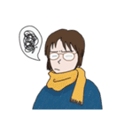 メガネ女史の冬（個別スタンプ：1）