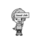 Monochrome Girl Sticker 01（個別スタンプ：3）