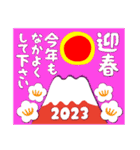 023富士山絵柄で年始礼 その9（個別スタンプ：34）
