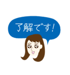 セミロング茶髪女子（個別スタンプ：1）