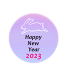 Happy New Year 2023 うさぎ*（個別スタンプ：1）