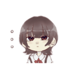 ウルフカット女子スタンプ（個別スタンプ：2）