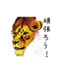 油絵タッチのライオンのスタンプ（個別スタンプ：13）