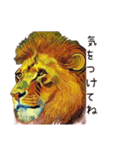 油絵タッチのライオンのスタンプ（個別スタンプ：14）
