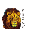 油絵タッチのライオンのスタンプ（個別スタンプ：37）