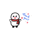 冬のスタンプ  雪だるま（個別スタンプ：4）