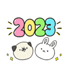 あけおめスタンプ2023 パグ君のお正月（個別スタンプ：5）