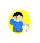 LLくん 冬 男 眼鏡 猫 文字なし（個別スタンプ：39）