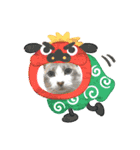 3匹のハチワレねこXmas＊お正月 ver.（個別スタンプ：5）
