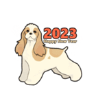 アメリカンコッカー2023年末年始スタンプ（個別スタンプ：1）