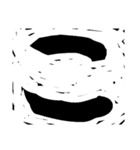 版画デカ文字 補充版 色々な挨拶用にもOK（個別スタンプ：4）