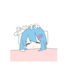 青髪ボブのスタンプ（個別スタンプ：5）
