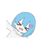 青髪ボブのスタンプ（個別スタンプ：7）