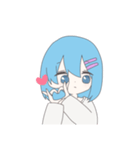 青髪ボブのスタンプ（個別スタンプ：8）