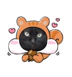着ぐるみ 黒猫  くまちゃん日常会話（個別スタンプ：19）