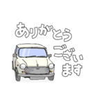 手書き風のクラシックカー(白)です再販（個別スタンプ：3）