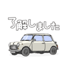 手書き風のクラシックカー(白)です再販（個別スタンプ：5）