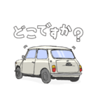 手書き風のクラシックカー(白)です再販（個別スタンプ：11）