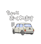 手書き風のクラシックカー(白)です再販（個別スタンプ：15）