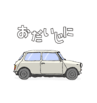 手書き風のクラシックカー(白)です再販（個別スタンプ：20）