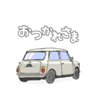 手書き風のクラシックカー(白)です再販（個別スタンプ：21）