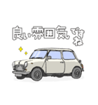 手書き風のクラシックカー(白)です再販（個別スタンプ：22）