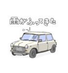 手書き風のクラシックカー(白)です再販（個別スタンプ：24）