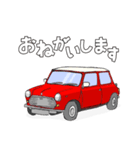 手書き風のクラシックカー(赤)です(再販)（個別スタンプ：2）