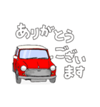 手書き風のクラシックカー(赤)です(再販)（個別スタンプ：3）